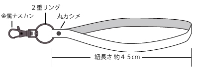 ネックストラップ 平織20mm 黒